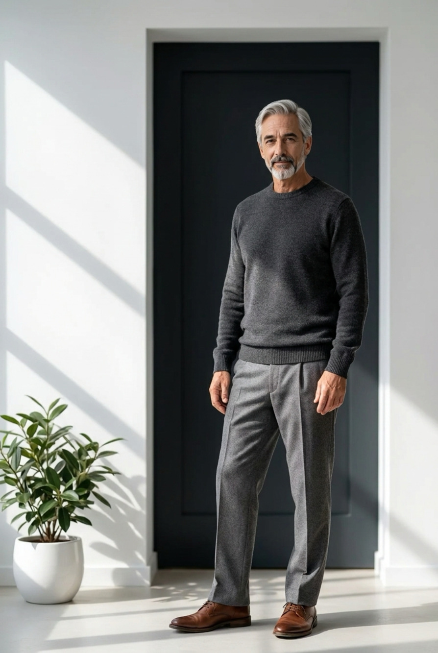 Burberrys Barneys New York Trousers Size 34 Grey Wool Dress Pants